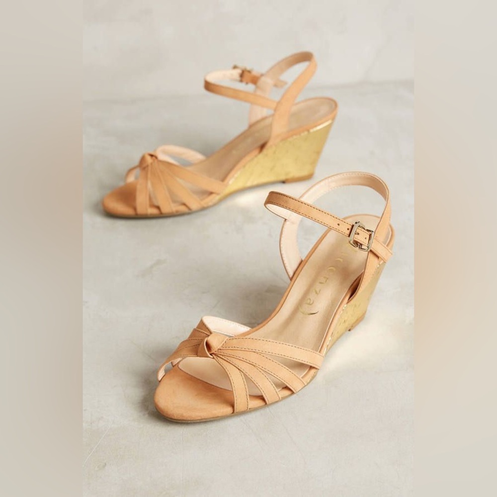 Vicenza (Anthropologie) Gold Cork Wedges EU41